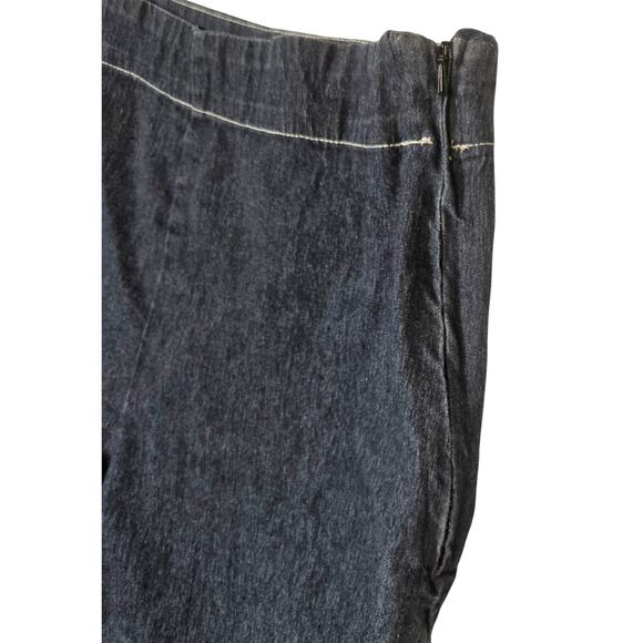 High Waisted Wide Leg Denim Pants Jeans Cropped Side Zip Womens Size 6/8 - Picture 3 of 5